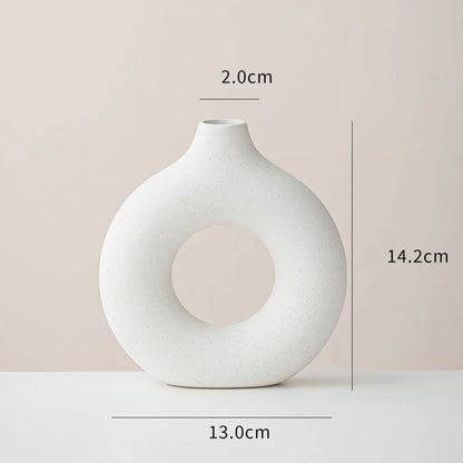 White Vase Home Decor Set of 3 Modern Vase for Table Decor, Nordic Flower Ceramic Vases for Bookshelf,  Entry Way, Dining Desk
