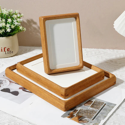 Solid Wood Black Walnut Mortise and Tenon Round Corner Picture Frame Elegant Couple's Photo Frame Display Stand Home Decor