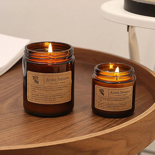 1pcs Brown Glass Cup Aromatherapy Candle Smokeless scented candle Suitable for Home Decoration Birthday Valentine's Day Gift