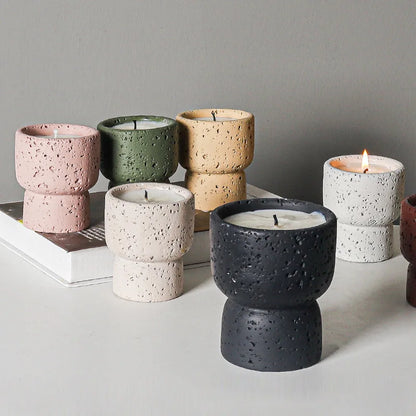 European style simple cement household scented candle empty cup diy high appearance level crafts indoor candlestick decoration