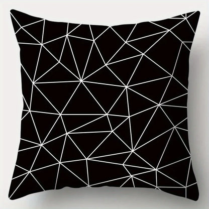 Home Decor Black & White Geometric Pattern Pillow Covers Pattern Cushion Cover Suitable for Sofa Bedroom Car Pillow Cover