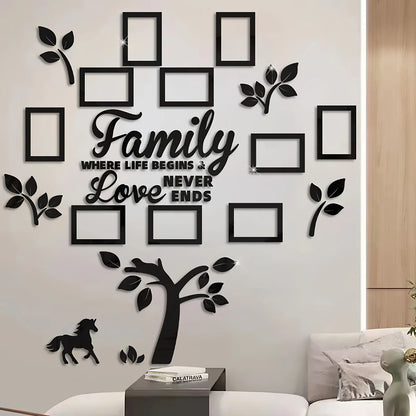 3D Acrylic Photo Frame Wall Decorations with Poster Templates Collage Gallery Family Wedding Back to School Anniversary