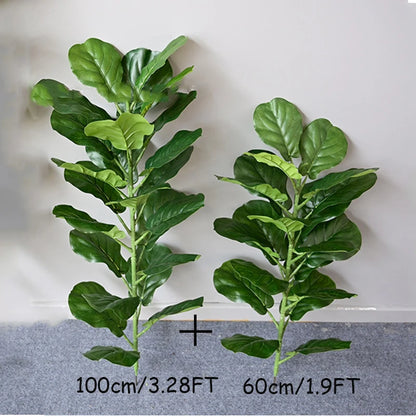 70in Ficus Artificial Tree Large Tropical Plants Plastic Fake Leafs Green Real Touch Banyan Tree For Home Garden Room Shop Decor