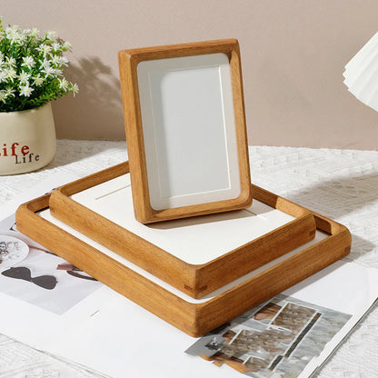 Solid Wood Black Walnut Mortise and Tenon Round Corner Picture Frame Elegant Couple's Photo Frame Display Stand Home Decor