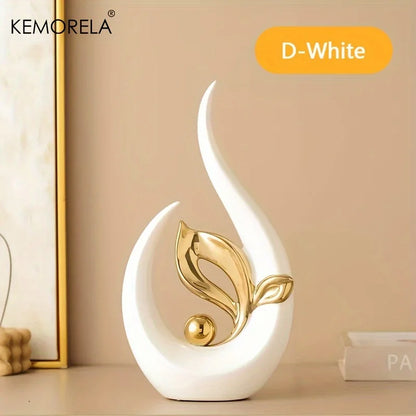 Ceramic Statue Nordic Creative Light Luxury Living Room Decoration Sculptures and Figurines Office Desk Accessories Room Decor
