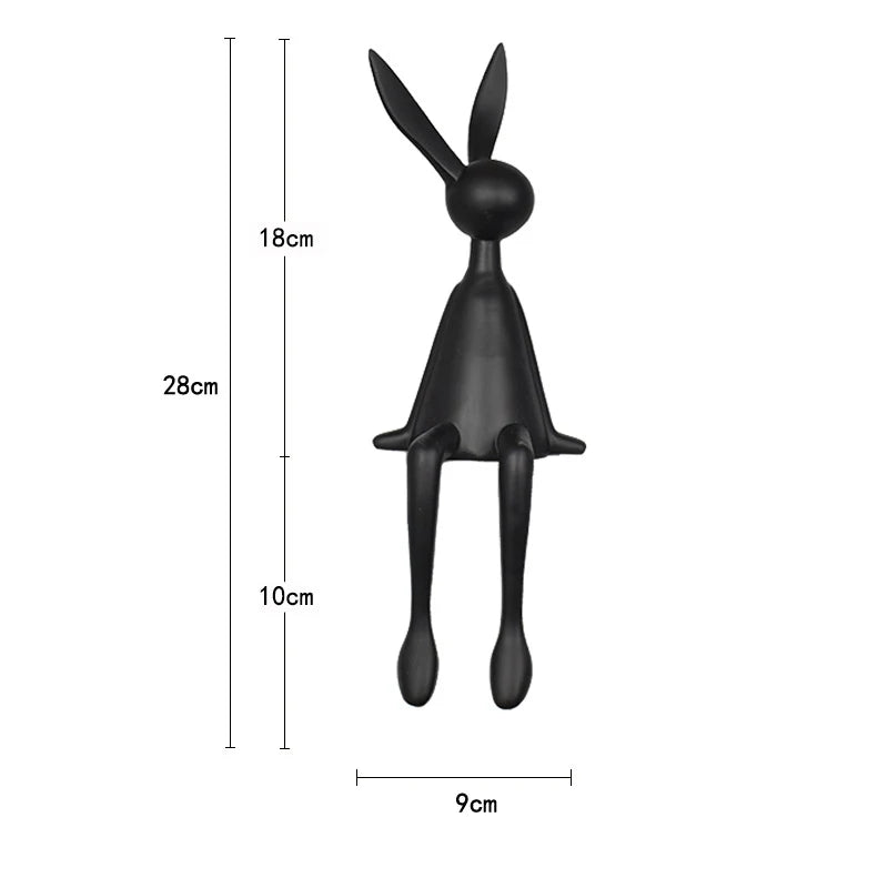 ERMAKOVA Nordic Home Decorate Figurines for Interior Gift Rabbit Statue Christmas Room Decor Abstract Art Sculpture Desk