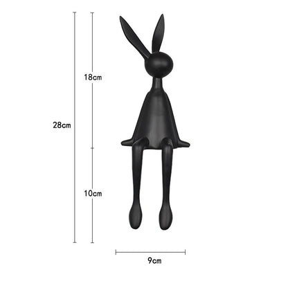 ERMAKOVA Nordic Home Decorate Figurines for Interior Gift Rabbit Statue Christmas Room Decor Abstract Art Sculpture Desk