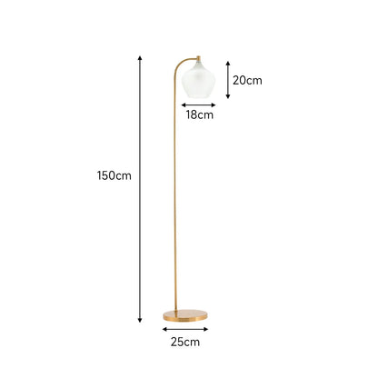 KOMORE Luxurious Floor Lamp with Frosted Glass Lampshade for Living Room Office, Bedroom, Hallway, Porch