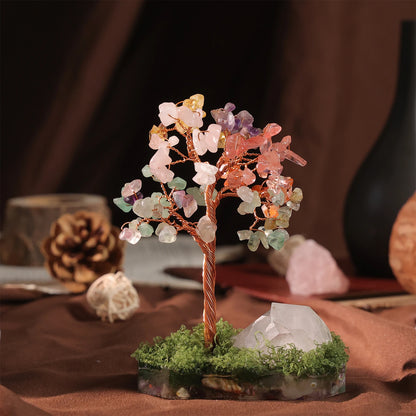 Crystal Money Tree Crystal Stone Rainbow Natural Gem Sitting Floor Style Home Room Study Decoration