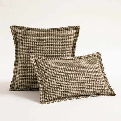 Home Decorative Square Cushion Cover Pillow Cover Yarn-dyed Hounds tooth Decorative For Sofa Bed 45x45cm Orange Green Blue Black