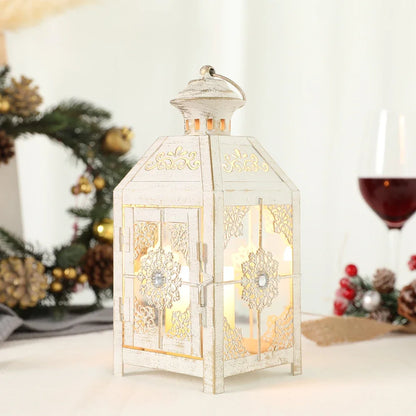 Creative Candle Holder Wrought Iron Glass Wind Light Hanging Candle Lantern for Home Yard Garden Wedding Party Decor